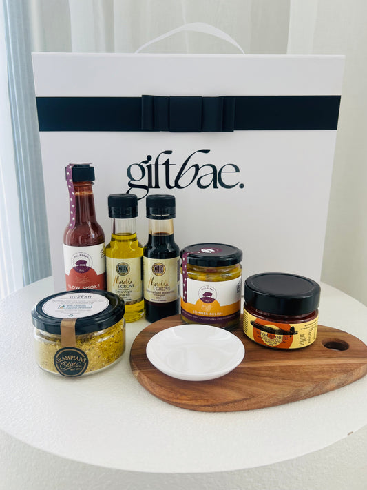 Gourmet Pairing Set | Luxury gift hampers Australia – beautifully curated gourmet hampers, wine gift boxes, and pamper hampers for all budgets. Perfect for birthdays, anniversaries, corporate gifts & special occasions. Gift Bae offers Perth same-day delivery & Australia-wide shipping. Shop the best gift hampers online today!