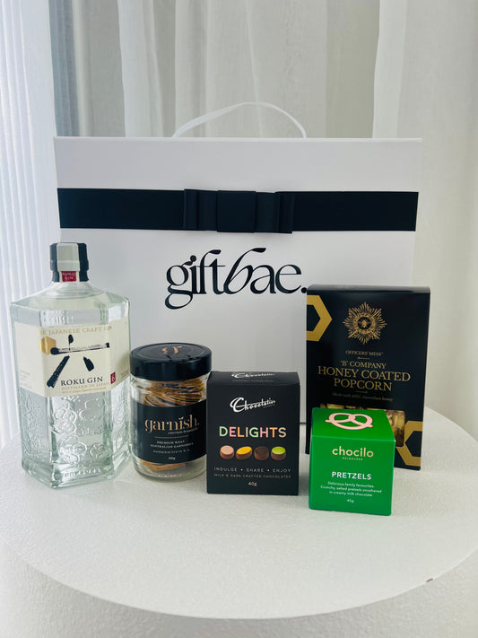 Roku Gin Gift Box | Luxury gift hampers Australia – beautifully curated gourmet hampers, wine gift boxes, and pamper hampers for all budgets. Perfect for birthdays, anniversaries, corporate gifts & special occasions. Gift Bae offers Perth same-day delivery & Australia-wide shipping. Shop the best gift hampers online today!