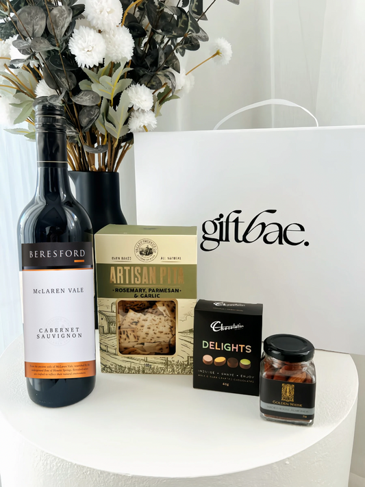 Luxury gift hampers Australia – beautifully curated gourmet hampers, wine gift boxes, and pamper hampers for all budgets. Perfect for birthdays, anniversaries, corporate gifts & special occasions. Gift Bae offers Perth same-day delivery & Australia-wide shipping. Shop the best gift hampers online today!